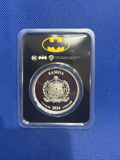 2024 Samoa Batman Colorized Silver Coin - 1 oz TEP - Limited Edition - toyscardscomics