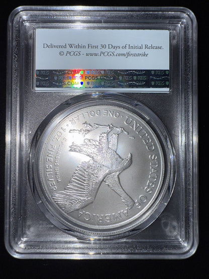 2024 US $1 American Silver Eagle, 1 oz .999 Fine Silver, PCGS MS70 First Strike - toyscardscomics