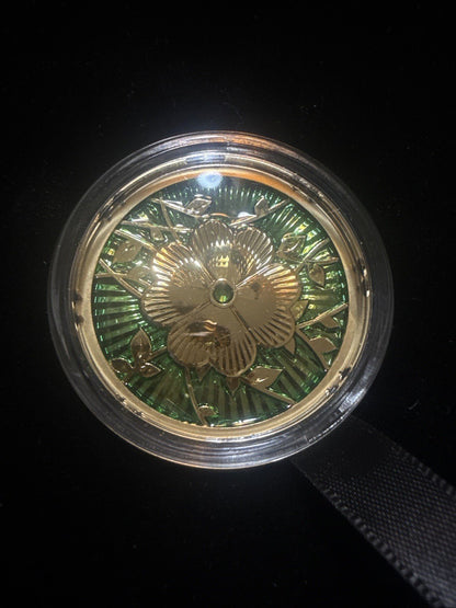 2025 1 Oz .9999 Silver CIT Cook Islands Evergreen Clover Gold Gilded Silver Coin - toyscardscomics