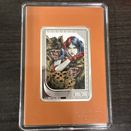 2025 Agoro Art of DC Comics Harley Quinn 06/300!!! 1 oz Silver Topaz Limited Ed. - toyscardscomics