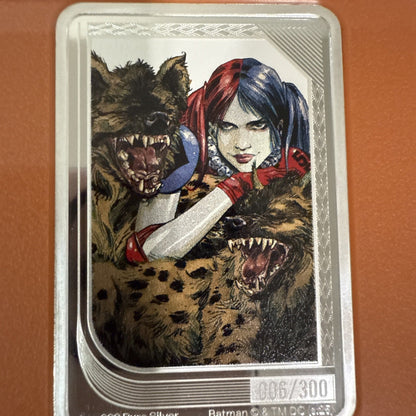 2025 Agoro Art of DC Comics Harley Quinn 06/300!!! 1 oz Silver Topaz Limited Ed. - toyscardscomics