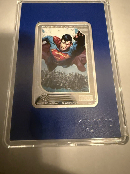 2025 Agoro The Art Of DC Comics, 1oz Silver Superman Bar. Mintage 42/60 - toyscardscomics