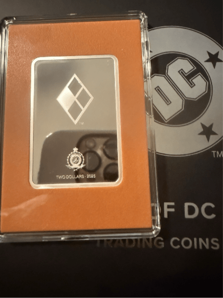 2025 Agoro The Art of DC Comics Mint Trading Coin Topaz Harley Quinn 14/300 - toyscardscomics