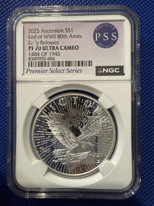 2025 Ascension End of WW11 Early Release PF 70 Ultra Cameo /1945 RARE - toyscardscomics