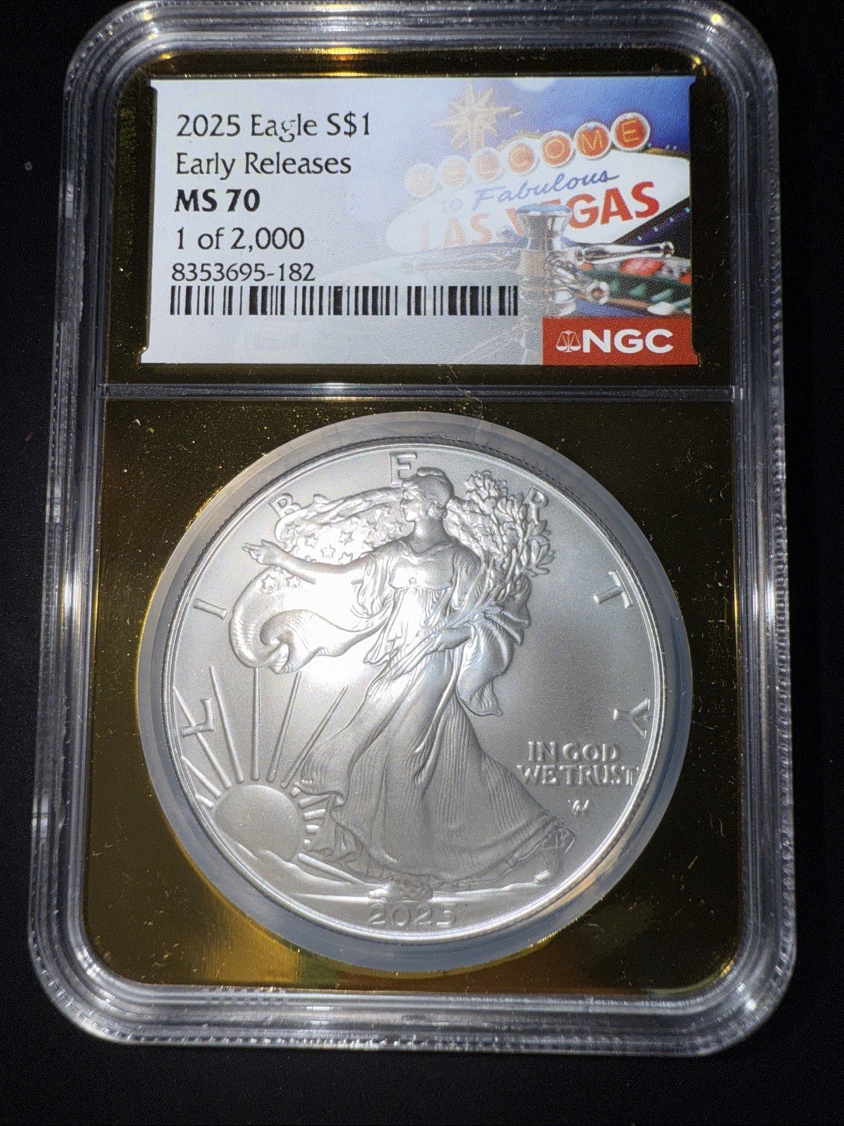 2025 Eagle S Early Release MS70 1 of 2000 RARE Gold core Slab - toyscardscomics