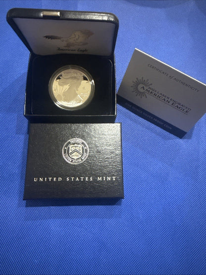 2025 Laser Engraved American Eagle Proof Silver Coin One Ounce West Point - toyscardscomics