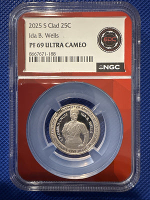2025 S Clad 25 Cents 25C Althea Gibson,  NGC PF69 Ultra Cameo