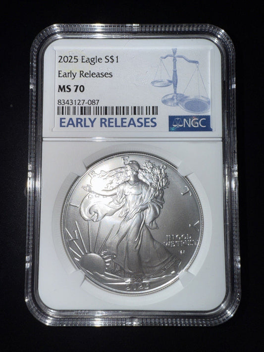 2025 Silver Eagle - NGC MS70 - Early Releases - toyscardscomics