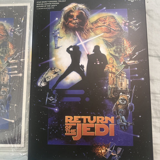 2026 AGORO 1oz .999 SILVER FOIL STAR WARS POSTER RETURN OF THE JEDI*554/1000 - toyscardscomics