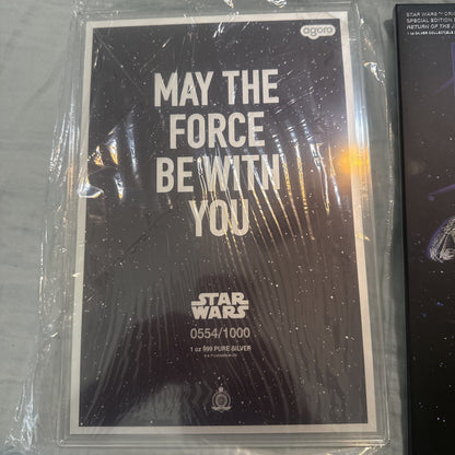 2026 AGORO 1oz .999 SILVER FOIL STAR WARS POSTER RETURN OF THE JEDI*554/1000 - toyscardscomics