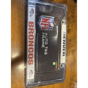 Brand New NFL Denver Broncos Full Size Chrome License Plate Frame