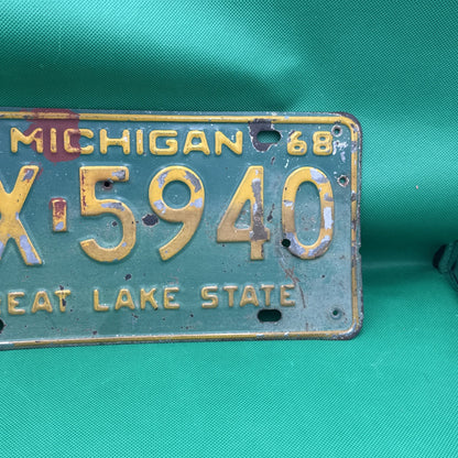 1968 Michigan License Plate