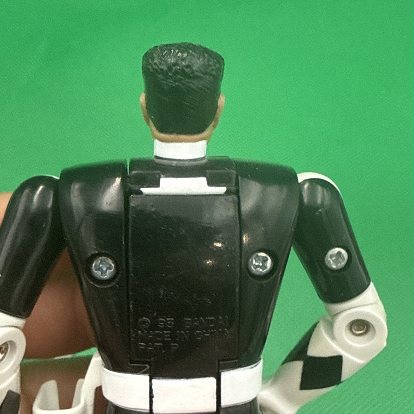 Vintage 1993 Mighty Morphin Power Rangers Black Ranger Flip Head Figure One Axe