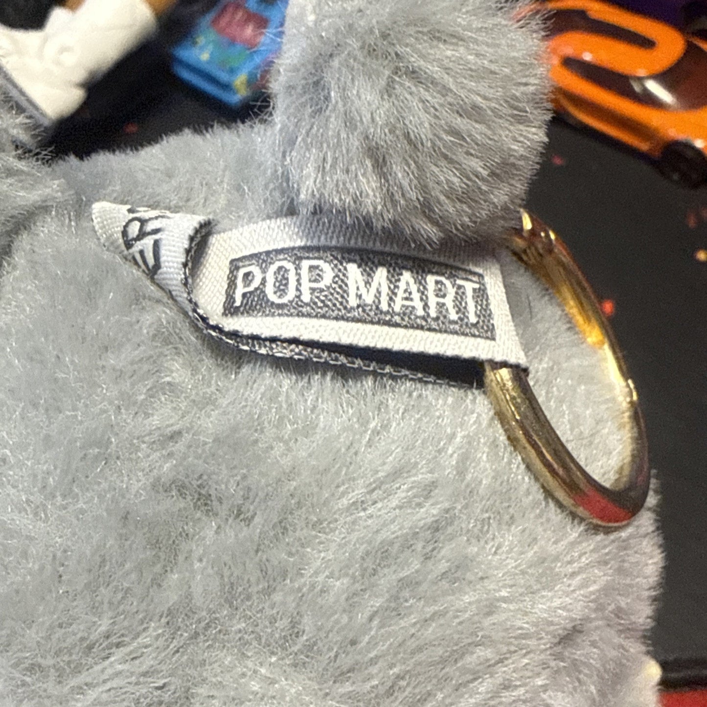 Pop Mart Labubu The Monsters Exciting Macarons Sesame Bean Grey Plush Keychain