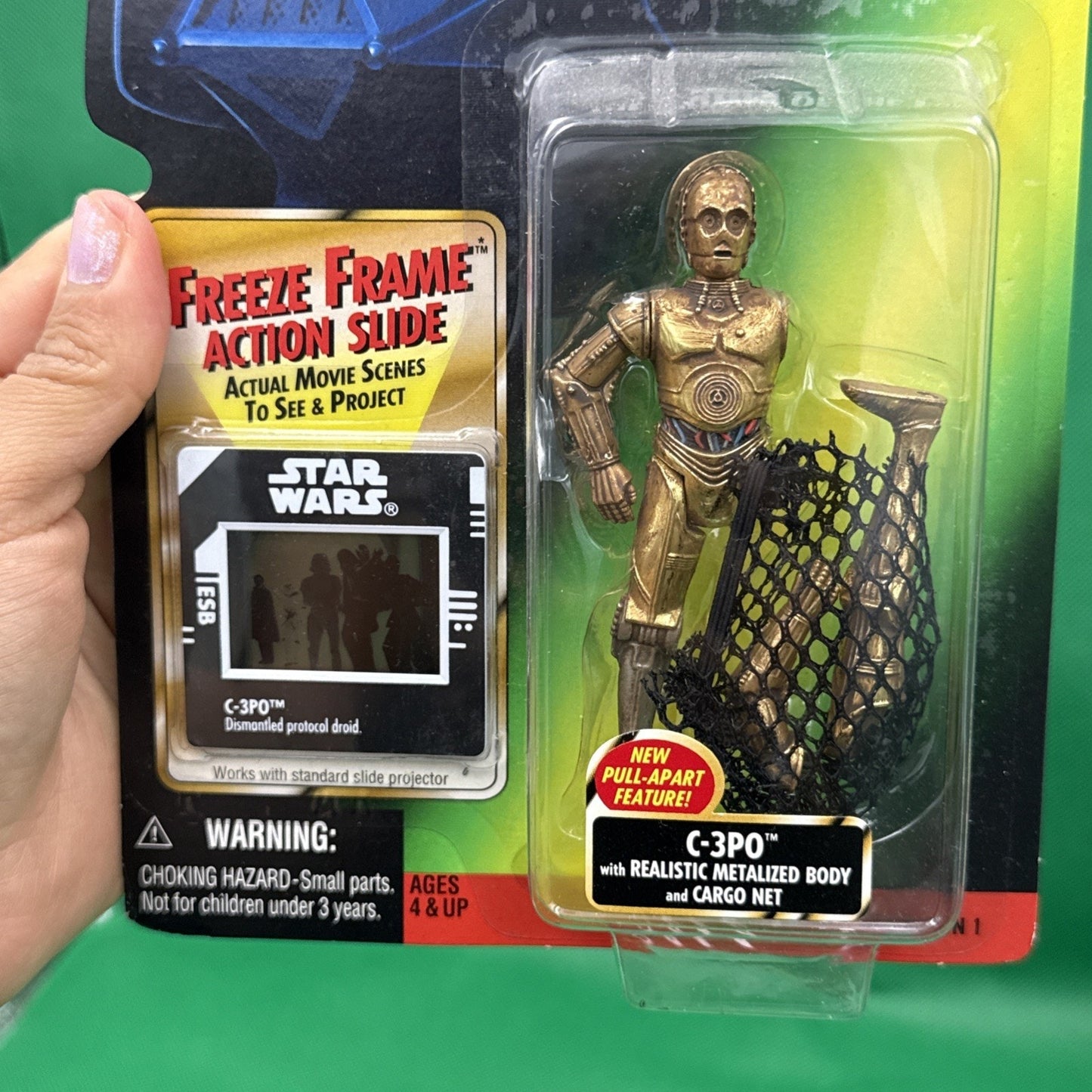 STAR WARS C-3PO METALIZED BODY W/ CARGO NET POTF 1997 Freeze Frame