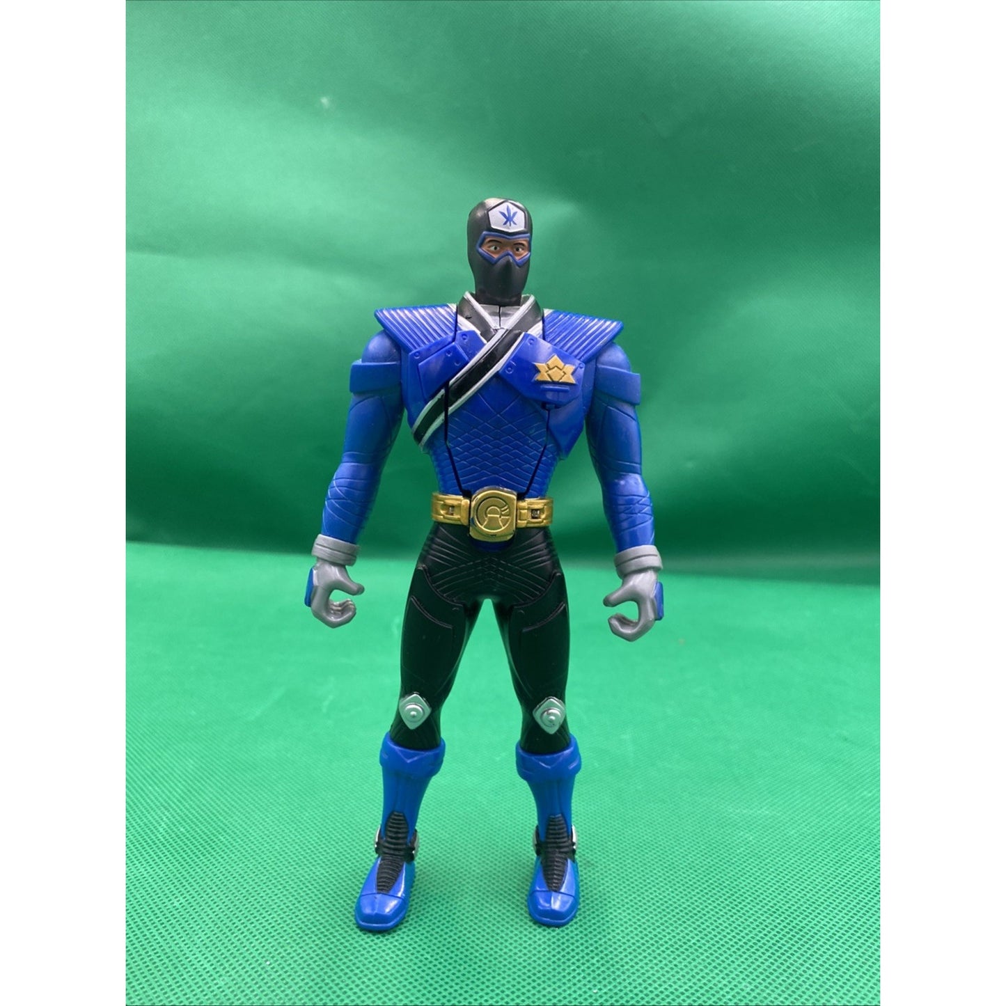 Bandai 2010 Power Rangers Blue Super Samurai Action Figure Head Flip Sz 6.5”