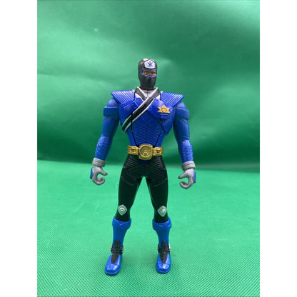 Bandai 2010 Power Rangers Blue Super Samurai Action Figure Head Flip Sz 6.5”