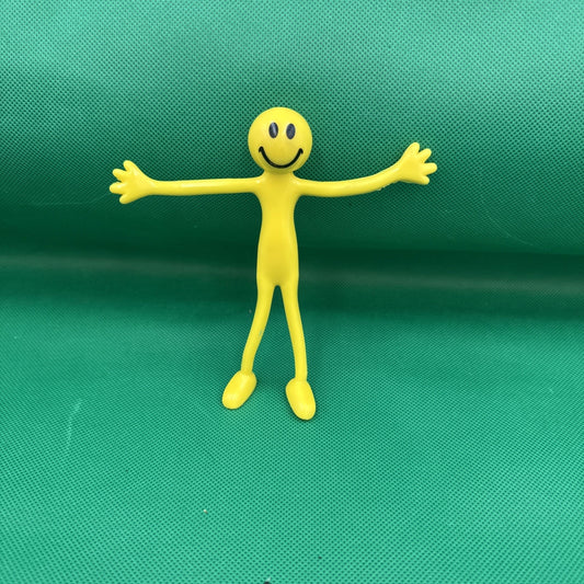 Neato! Bendy Man Bendable Poseable 5 Inch Yellow Smiley Face Childrens Toy