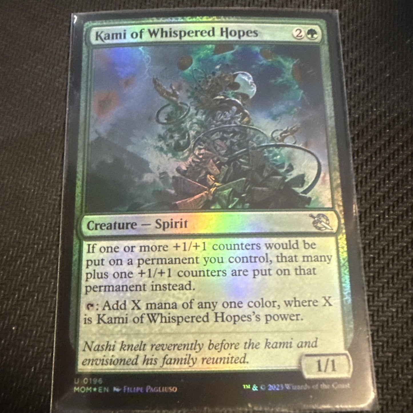 MTG: Kami of Whispered Hopes FOIL #196, NM March of the Machine Chase Creature!!