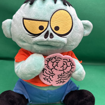 Gemmy Zombie Halloween Animated Brain Eating Plush Sound WORKS