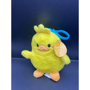 MTY INTL' YELLOW CHICK CHICKEN 4" PLUSH BACKPACK CLIP (KC74)