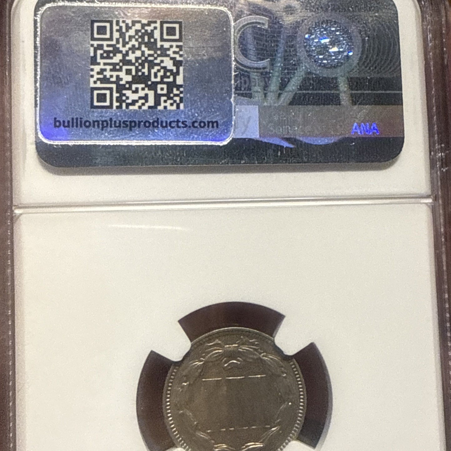1870 Three Cent Nickel PCGS AU58 3CN - Bullion Plus - Light Toning