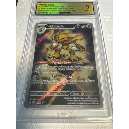 2025 POKEMON MEGA EVOLUTION ETB BLACK STAR PROMO ALAKAZAM 009 MINT MBA 9
