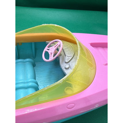Barbie Pink Speedboat Toy Vehicle with Teal Hull and Swim Platform