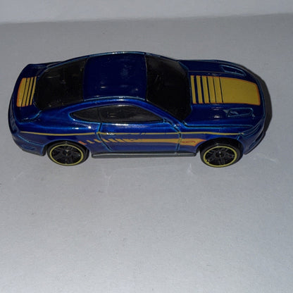 Hot Wheels Ford Mustang GT Diecast Blue & Yellow Car (2015)