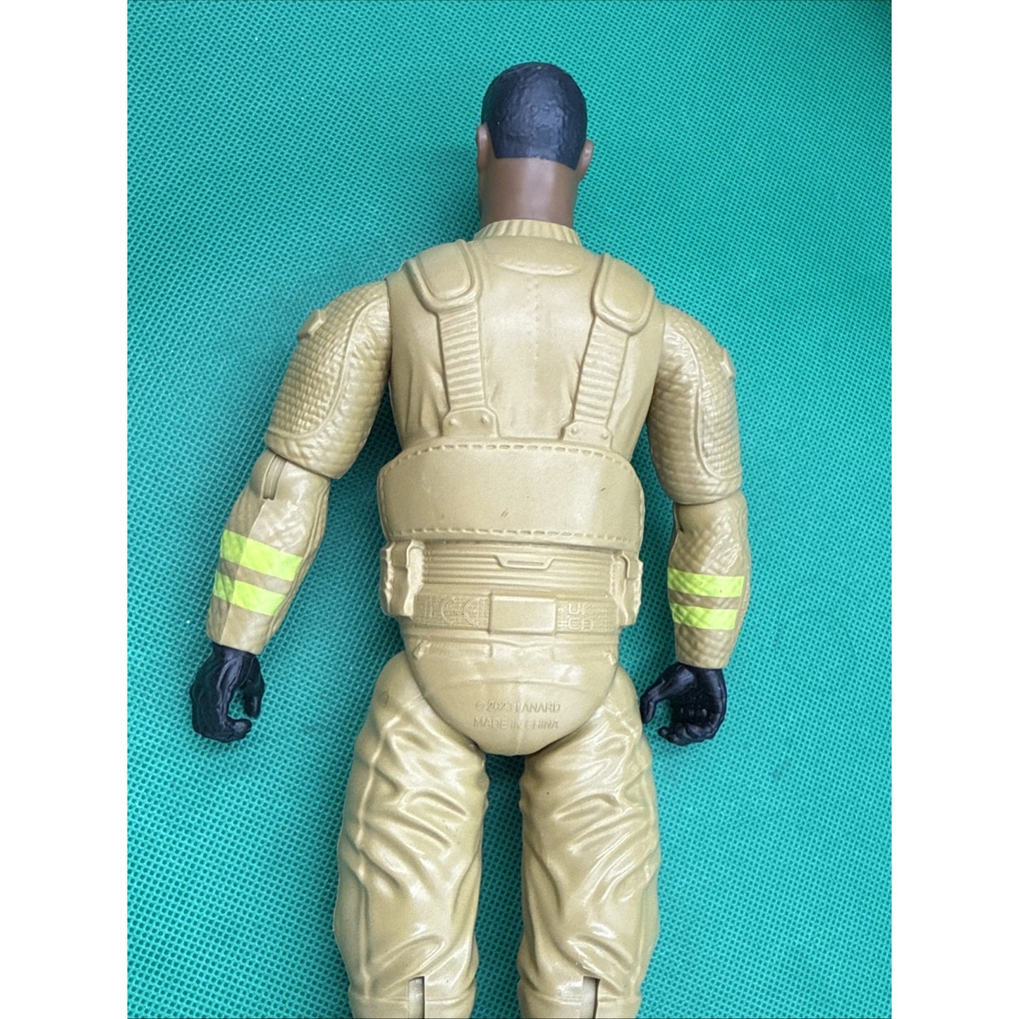 Vintage 2003 GI Joe Search Rescue Firefighter 12" Action Figure Tan Suit Hasbro