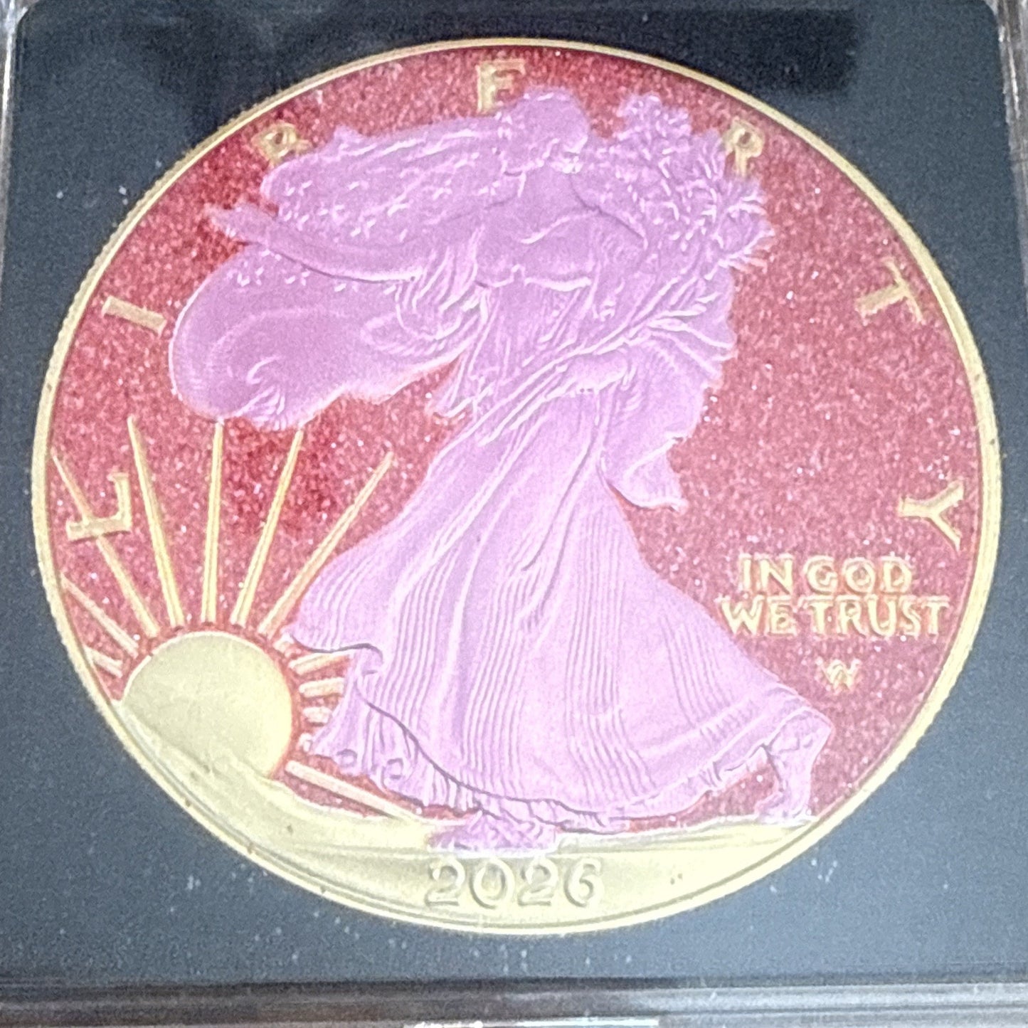2026 ROSE & RUBY US Eagle 1 Oz Silver Coin 1$ - Rare Mintage 100