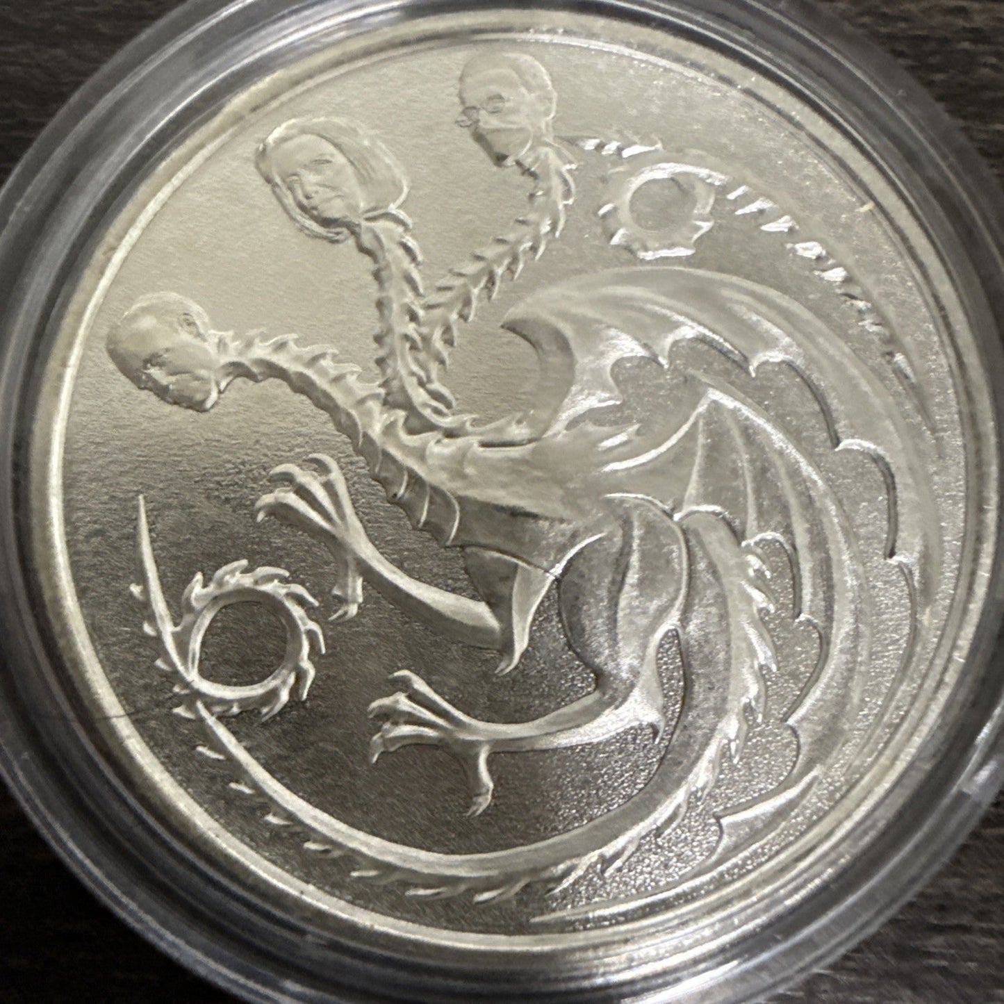 3 Headed Dragon: Biden, Pelosi, Fauci, One Troy Ounce .999 Fine Silver Round - toyscardscomics