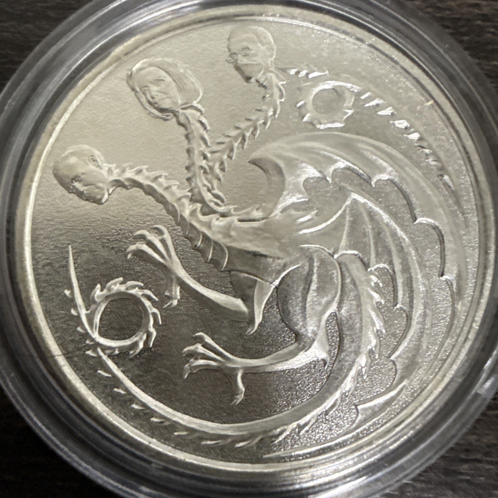3 Headed Dragon: Biden, Pelosi, Fauci, One Troy Ounce .999 Fine Silver Round - toyscardscomics