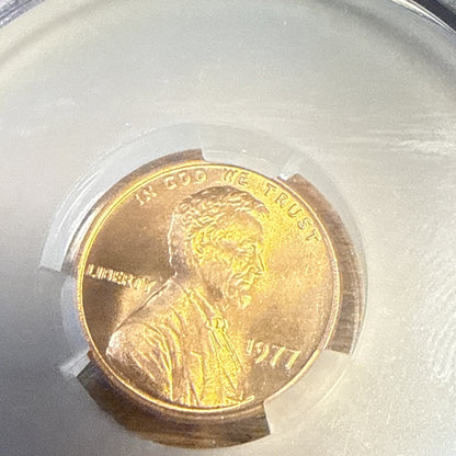 1977 LINCOLN CENT CACG MS67 RED