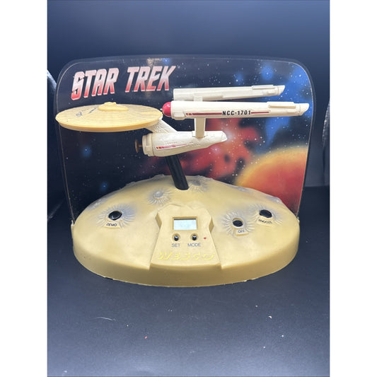 Wesco Star Trek VINTAGE USS Enterprise Talking Alarm Clock 1993 Good