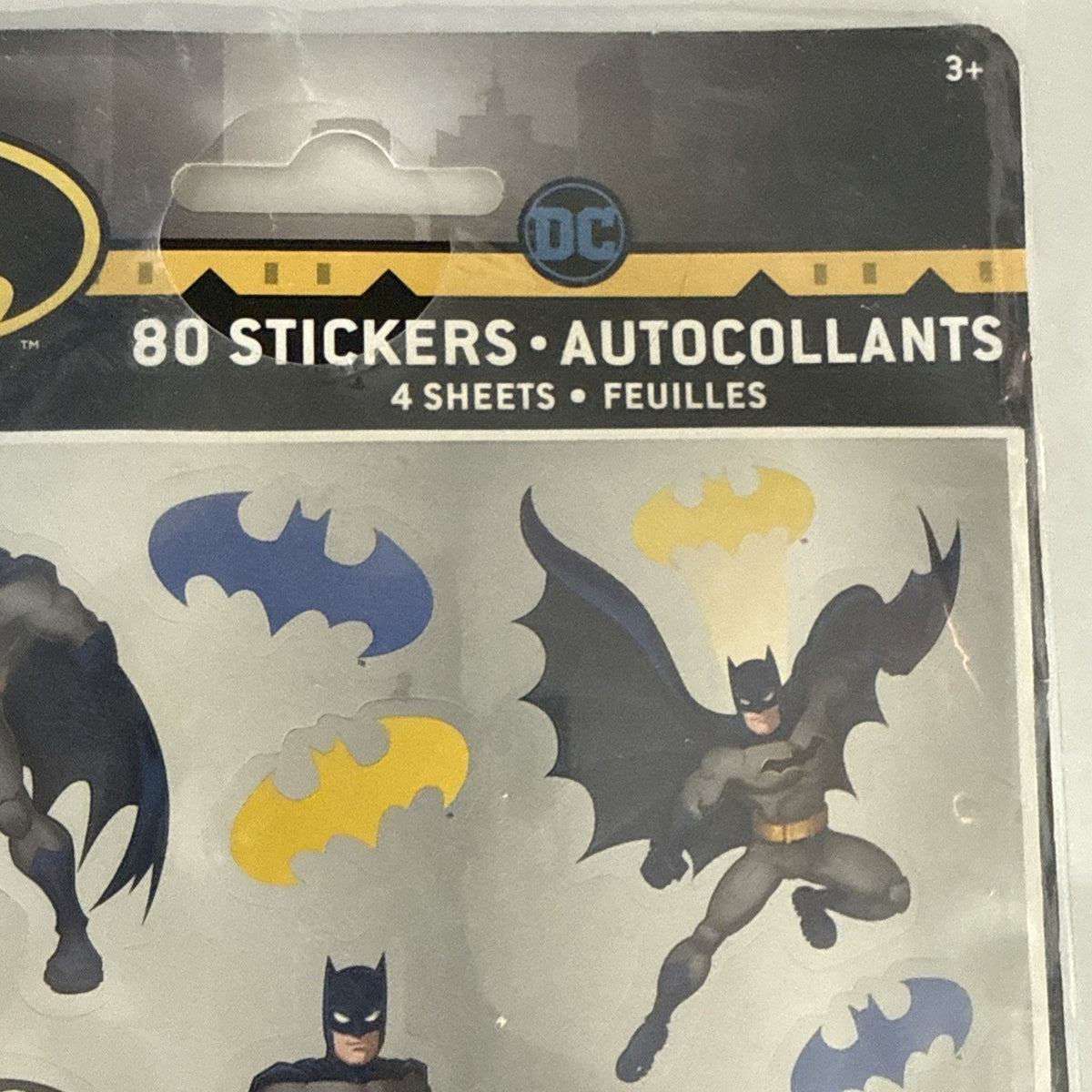 VINTAGE 1990's BATMAN REMOVABLE STICKERS NEW SEALED 4 SHEETS