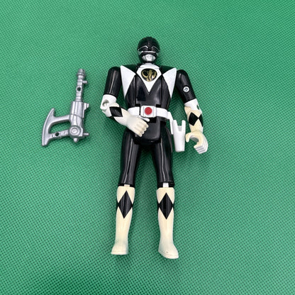 Vintage 1993 Mighty Morphin Power Rangers Black Ranger Flip Head Figure One Axe