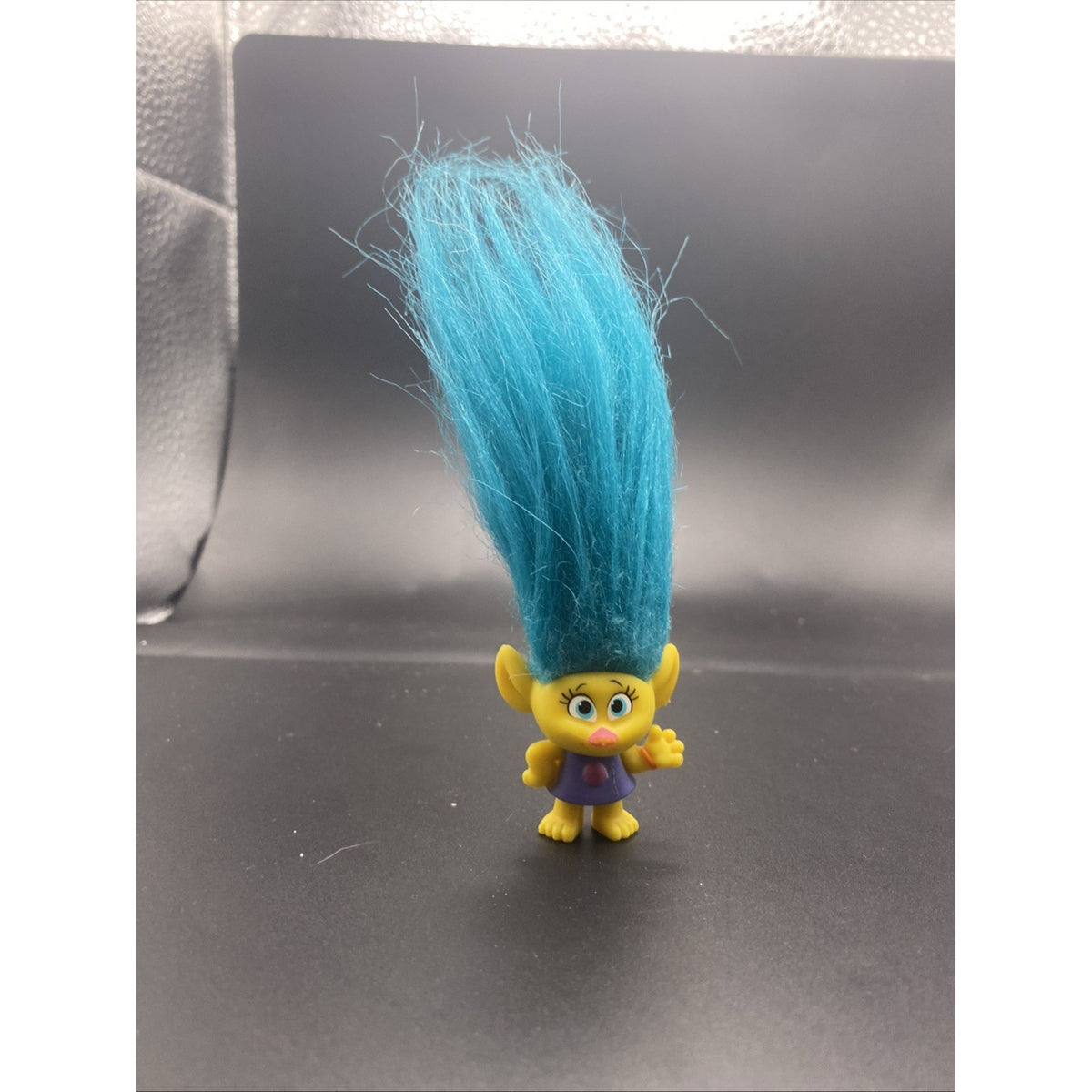 DreamWorks Trolls Smidge Purple Dress Figure Troll Blue Hair Collectible Mini
