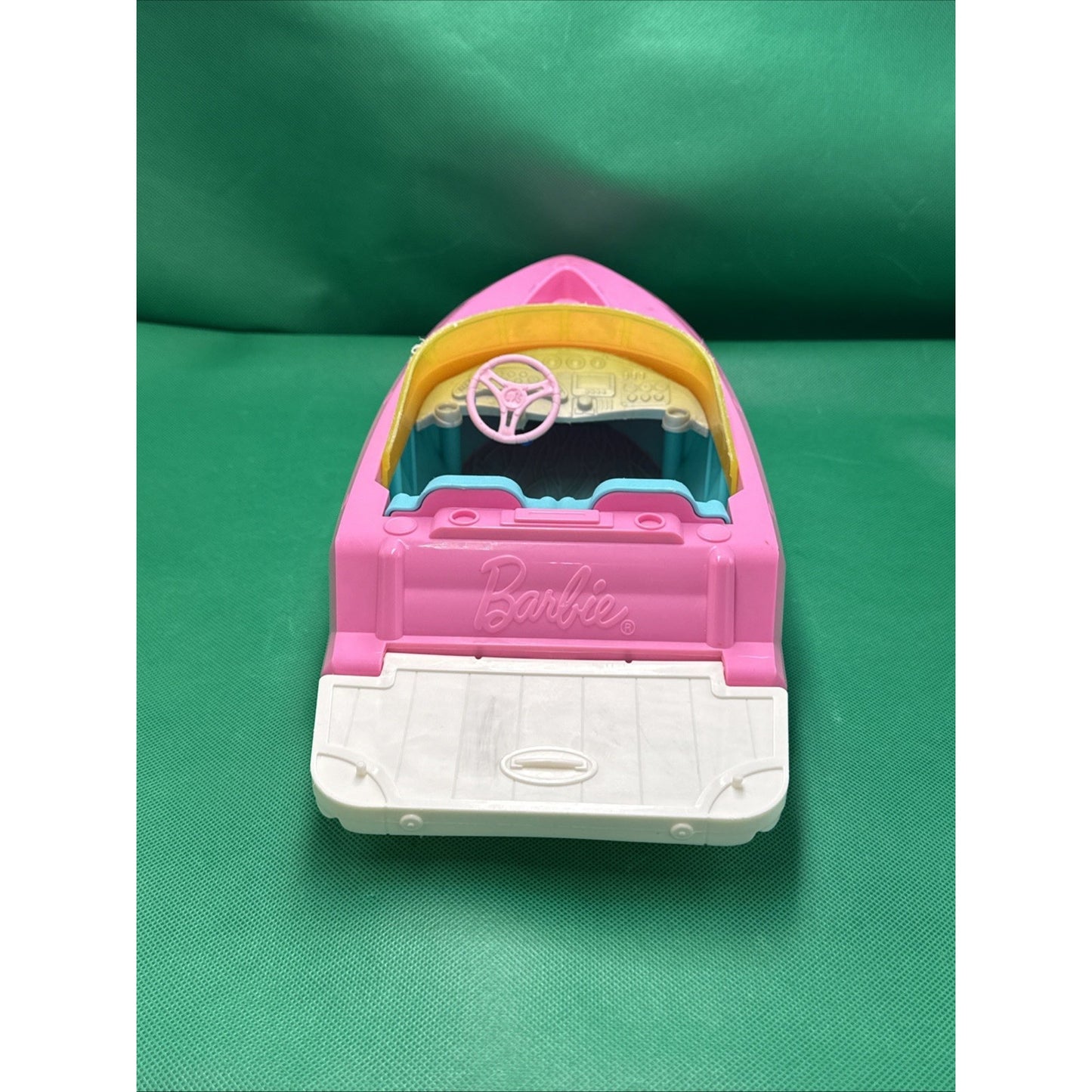 Barbie Pink Speedboat Toy Vehicle with Teal Hull and Swim Platform