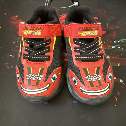 Skechers Thermo Flash Shoe Toddlers 5 Red Black Light Up Adventure Racer Sneaker