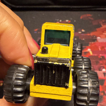 Vintage 1994 Mini Yellow Tonka Die Cast Road Grader Construction Used Toy 3.5"