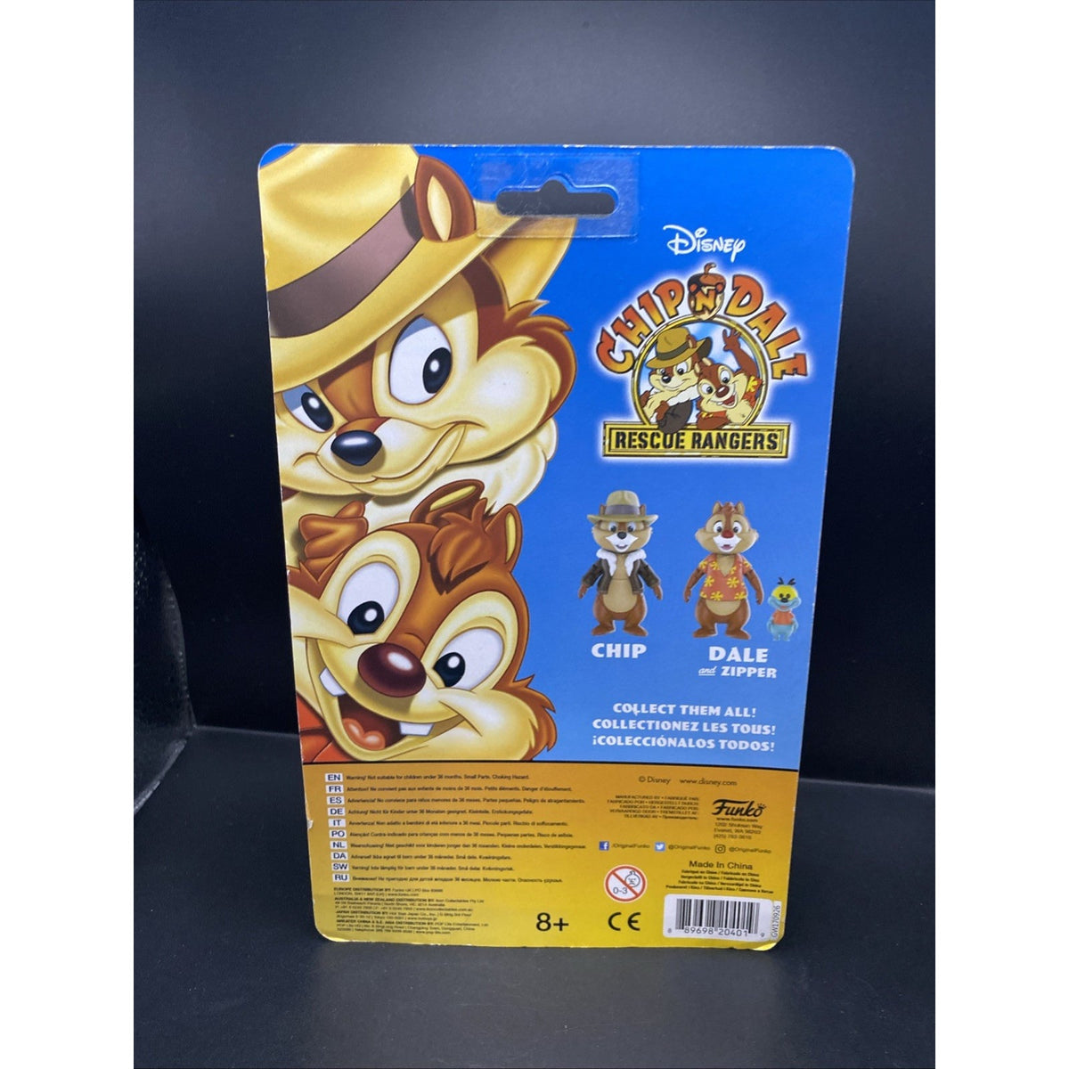 DISNEY FUNKO CHIP 'N DALE RESCUE RANGERS 3" Dale CHIPMUNK CARDED ACTION FIGURE