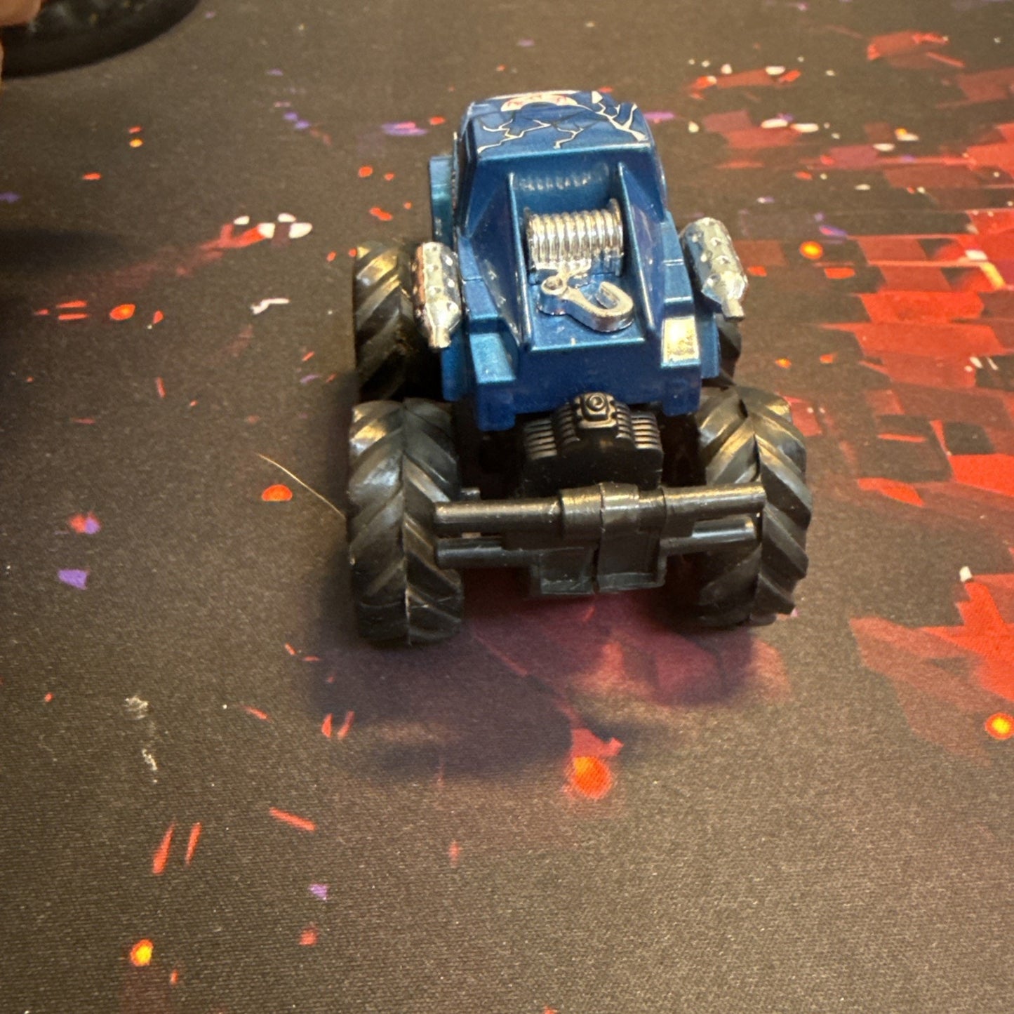 New Ray Friction Powered Push N Go Mini Monster Truck Blue Nightmare