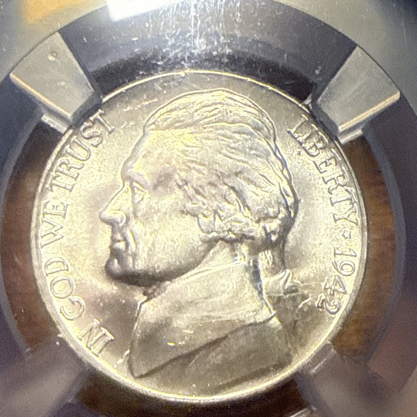 1942-P 5C Silver Jefferson Nickel NGC MS66 Purple Core