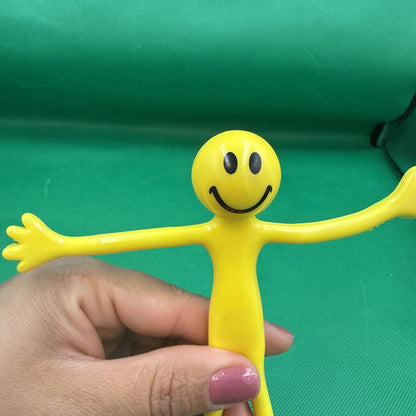 Neato! Bendy Man Bendable Poseable 5 Inch Yellow Smiley Face Childrens Toy