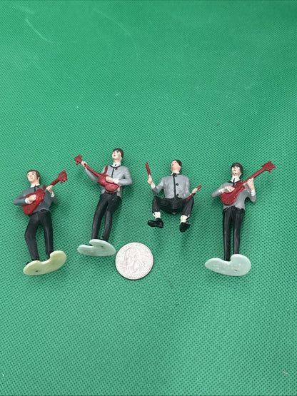 4 Vintage 1960's Beatles Plastic Cake Toppers Wilton Co - toyscardscomics