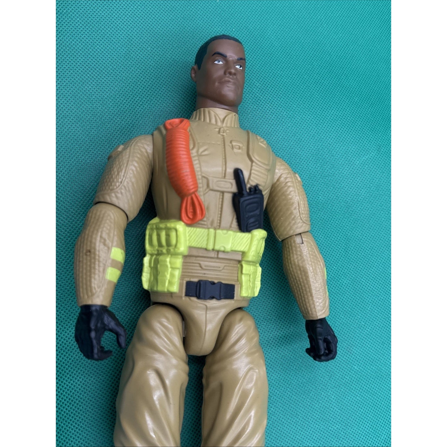 Vintage 2003 GI Joe Search Rescue Firefighter 12" Action Figure Tan Suit Hasbro