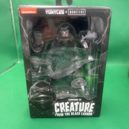 Universal Monsters TMNT Black White Leonardo as the Creature From Black Lagoon