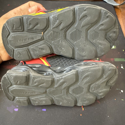 Skechers Thermo Flash Shoe Toddlers 5 Red Black Light Up Adventure Racer Sneaker