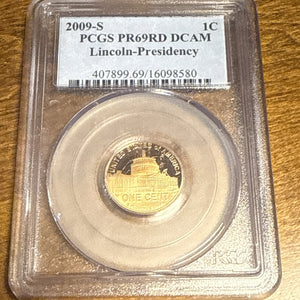 2009 S US Lincoln 1c Presidency PCGS PR69DCAM
